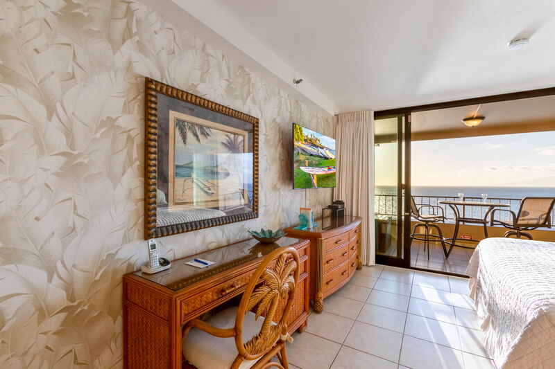 Maui Kai 806 kitchen with ocean views and all dishes, mugs, glassware, cutlery, pots and pans included